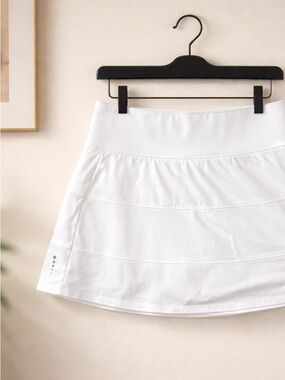 T by Talbots White Athletic Tennis Golf Skort Skirt XL Hidden PockeActivewear